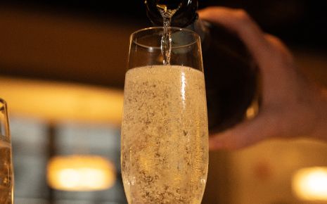 champagne pouring into glass